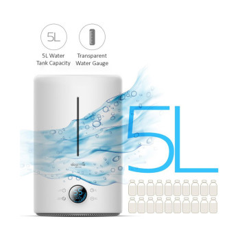 Deerma F628S Touch Display Smart Humidifier 5Liters Capacity Uv Lamp Sterilization 3 Gear Mist Volume 12H Timing Touch Display 30Db Low Noise - White
