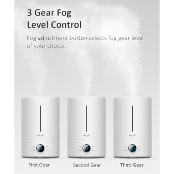 Deerma F628S Touch Display Smart Humidifier 5Liters Capacity Uv Lamp Sterilization 3 Gear Mist Volume 12H Timing Touch Display 30Db Low Noise - White