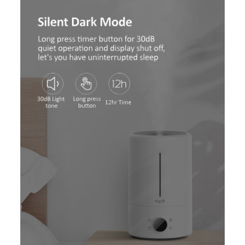 Deerma F628S Touch Display Smart Humidifier 5Liters Capacity Uv Lamp Sterilization 3 Gear Mist Volume 12H Timing Touch Display 30Db Low Noise - White