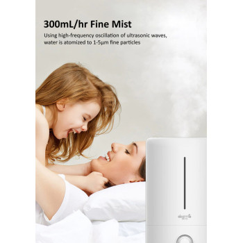 Deerma F628S Touch Display Smart Humidifier 5Liters Capacity Uv Lamp Sterilization 3 Gear Mist Volume 12H Timing Touch Display 30Db Low Noise - White