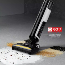 Deerma Vx100 2 In 1 Cordless Vacuum Cleaner And Floor Scrubber 5.5Kpa Sunction Force Wet Dry Mop Electrolysis Water Sterilization , 550Ml Water Tank - Black