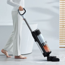 Deerma Vx300 Water Suction Vacuum Floor Cleaner, Automatically Sense Dirt And Absorb Dry And Wet Garbage, One-Button Self-Cleaning - Black