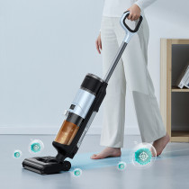 Deerma Vx300 Water Suction Vacuum Floor Cleaner, Automatically Sense Dirt And Absorb Dry And Wet Garbage, One-Button Self-Cleaning - Black