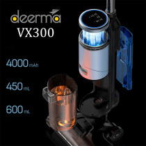 Deerma Vx300 Water Suction Vacuum Floor Cleaner, Automatically Sense Dirt And Absorb Dry And Wet Garbage, One-Button Self-Cleaning - Black