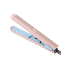 Enchen Eh1002 Mini Electric Hair Straightener & Hair Curler One Button Control Temperature Adjustment Long-Lasting Hair Styling Tool - Pink