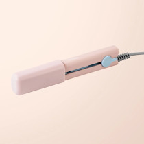 Enchen Eh1002 Mini Electric Hair Straightener & Hair Curler One Button Control Temperature Adjustment Long-Lasting Hair Styling Tool - Pink