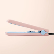 Enchen Eh1002 Mini Electric Hair Straightener & Hair Curler One Button Control Temperature Adjustment Long-Lasting Hair Styling Tool - Pink
