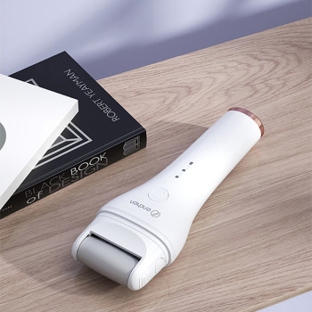Enchen Rock Electric Foot Callus Remover 360 Degree Roller With Two Speed Adjustment 3 Different Roller Head Ipx6 Waterproof Foot Grinder, 1500Mah Battery - White