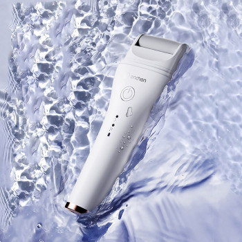 Enchen Rock Electric Foot Callus Remover 360 Degree Roller With Two Speed Adjustment 3 Different Roller Head Ipx6 Waterproof Foot Grinder, 1500Mah Battery - White