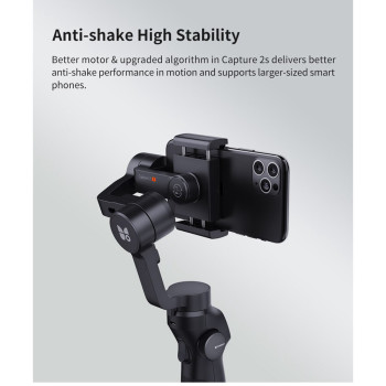 Funsnap Capture 2s Smartphone Camera Stabilizer 3 Axis Bluetooth, Anti-shake Stick with Long Battery Life - Black