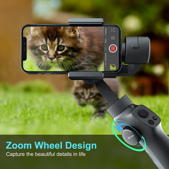Funsnap Capture 2s Smartphone Camera Stabilizer 3 Axis Bluetooth, Anti-shake Stick with Long Battery Life - Black