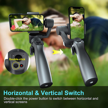 Funsnap Capture 2s Smartphone Camera Stabilizer 3 Axis Bluetooth, Anti-shake Stick with Long Battery Life - Black