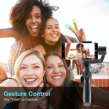 Funsnap Capture 2s Smartphone Camera Stabilizer 3 Axis Bluetooth, Anti-shake Stick with Long Battery Life - Black