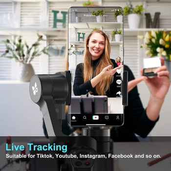 Funsnap Capture 2s Smartphone Camera Stabilizer 3 Axis Bluetooth, Anti-shake Stick with Long Battery Life - Black