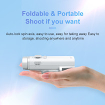Funsnap Capture Pi Foldable Smartphone Camera Stabilizer Combo 3-Axis Gimbal Stabilizer With Metallic Housing Auto Balancing Selfie Stick Bluetooth Connectivity - White