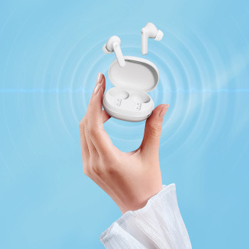 Haylou Moripods Anc Touch Control Low Latency Hybrid Wireless Earbuds With 3 Modes Active Noise Cancelling Microphone 30Db Anc Bluetooth 5.2 - White