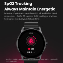 Haylou Gs-Ls09A Smartwatch 1.28Inchtft Display V5.0 Bluetooth 220Mah Ip68 Waterproof Heart Rate Monitor Spo2 Tracking 7Days Battery Life 12 Modes - Black