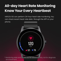 Haylou Gs-Ls09A Smartwatch 1.28Inchtft Display V5.0 Bluetooth 220Mah Ip68 Waterproof Heart Rate Monitor Spo2 Tracking 7Days Battery Life 12 Modes - Black