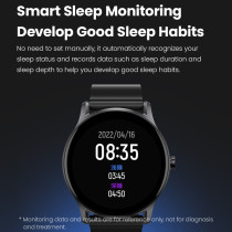Haylou Gs-Ls09A Smartwatch 1.28Inchtft Display V5.0 Bluetooth 220Mah Ip68 Waterproof Heart Rate Monitor Spo2 Tracking 7Days Battery Life 12 Modes - Black