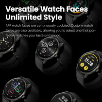 Haylou Gs-Ls09A Smartwatch 1.28Inchtft Display V5.0 Bluetooth 220Mah Ip68 Waterproof Heart Rate Monitor Spo2 Tracking 7Days Battery Life 12 Modes - Black