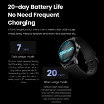 Haylou Gs-Ls09A Smartwatch 1.28Inchtft Display V5.0 Bluetooth 220Mah Ip68 Waterproof Heart Rate Monitor Spo2 Tracking 7Days Battery Life 12 Modes - Black