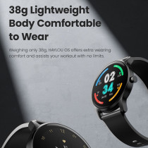 Haylou Gs-Ls09A Smartwatch 1.28Inchtft Display V5.0 Bluetooth 220Mah Ip68 Waterproof Heart Rate Monitor Spo2 Tracking 7Days Battery Life 12 Modes - Black
