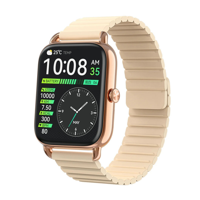 Haylou Rs4 Plus Smart Watch 1.78-Inch Amoled Touch Screen Display Customized Watch Faces Magnetic Strap Spo2 Heart Rate Monitoring 105 Sport Modes Bluetooth Smart Watch - Gold
