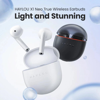 Haylou X1 Neo True Wireless Earbuds - Bluetooth 5.0, Noise-Cancelling, Ipx5 Water-Resistant, 15H Battery Life - Black