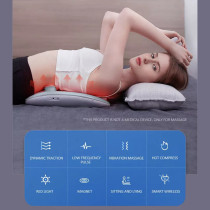 Hophysio Dh136Af Multi-Functional Lumbar Back Waist Massager Dynamic Traction 48 Degrees Warm Compress Red Light Irradiation Smart & Wireless Vibration Massager - White