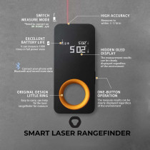 Hoto Smart Laser Measure Digital Tape Measure Oled Display 2 Modes Measurement Rechargeable Rangefinder - Black