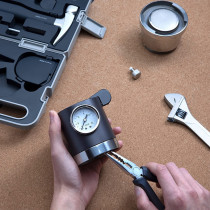 Hoto 5 Pieces Tool Set With Multipurpose Manual Screwdriver Magnetic Claw Hammer Self Lock Measure Tape Needlenose Plier Adjustable Spanner 10 Pieces Alloy Bits Set - Silver