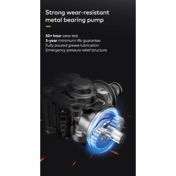 Hoto 20V Cordless High Pressure Washer 6-in-1 For Car Washer 2.4Mpa, 24bar, 350psi High Washing Power 5C 2000mAh Removable Battery 200W- Black