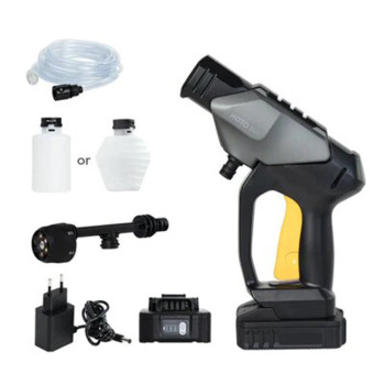 Hoto 20V Cordless High Pressure Washer 6-in-1 For Car Washer 2.4Mpa, 24bar, 350psi High Washing Power 5C 2000mAh Removable Battery 200W- Black