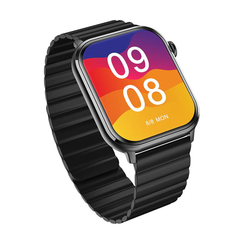Imilab W02 Smart Watch 1.85-Inch Borderless Full Touch Screen Smart Bluetooth Calling 100+ Sports Modes Health Management Customizle Watch Face Ip68 Water Resistance - Black