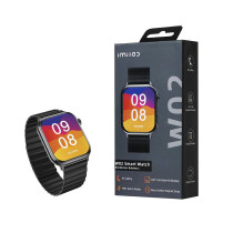 Imilab W02 Smart Watch 1.85-Inch Borderless Full Touch Screen Smart Bluetooth Calling 100+ Sports Modes Health Management Customizle Watch Face Ip68 Water Resistance - Black