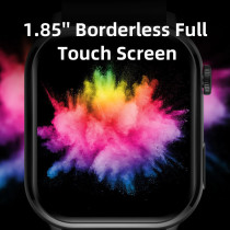Imilab W02 Smart Watch 1.85-Inch Borderless Full Touch Screen Smart Bluetooth Calling 100+ Sports Modes Health Management Customizle Watch Face Ip68 Water Resistance - Black