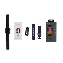 Imilab W02 Smart Watch 1.85-Inch Borderless Full Touch Screen Smart Bluetooth Calling 100+ Sports Modes Health Management Customizle Watch Face Ip68 Water Resistance - Black