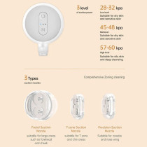 Inface Cf-07E Thermal Aqua Peel Facial Device Blackheads Remover Skin Care Deep Cleansing With 3 Suction Nozzle 60Kpa 30Ml Water Tank - White