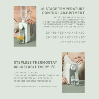 Jmey M2 Plus Portable Water Heater Dispenser With 16 Speed Temperature Control 3 Second Quick Heat 1.2L Water Tank For Home/Office/Outdoor - Green