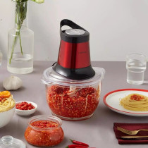 Liven Jrj-Gw300 Electric Meat Grinder Multifunctional Food Processor 2.5L Capacity Transparent Glass Pot Body 300W - Red