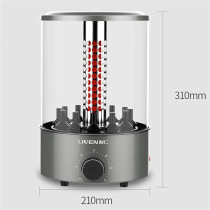 Liven Kl-J121 Electric Barbecue/Kebab Machine Automatic 360 Rotating Skewer Roast Griller Non-Stick Smokeless Bbq Knob Control 1100W Power - Grey