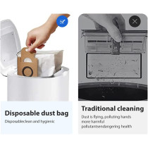 Lydsto R1 Smart Robot Vacuum Cleaner With Automatic Self Empty & Self Charging Vacuum Cleaner & Mop 2700Pa Strong Suction 6 Disposable Dust Bag- White