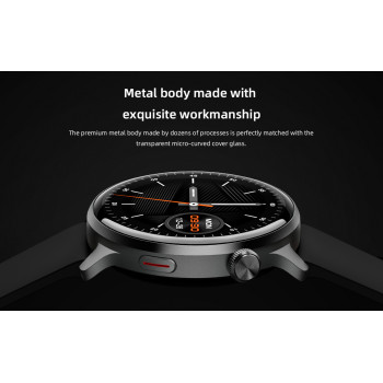 Mibro Watch Lite 2 Smart Watch 1.3-Inch Amoled Display Metal Body Bluetooth Call Intelligent Health Monitoring 60 Sport Modes 12 Days Battery Life 2Atm Waterproof Smart Watch - Black