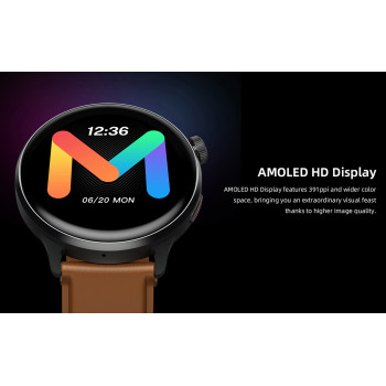 Mibro Watch Lite 2 Smart Watch 1.3-Inch Amoled Display Metal Body Bluetooth Call Intelligent Health Monitoring 60 Sport Modes 12 Days Battery Life 2Atm Waterproof Smart Watch - Black