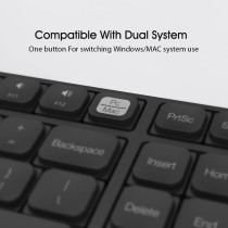 Miiiw Mwwc01 Wireless Silent Mouse & Keyboard Combo 104 Keys 2.4Ghz Wireless Usb Receiver Dual System One-Key Switching Windows/Mac Os, Plug And Play - Black
