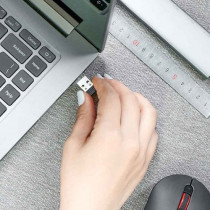 Miiiw Mwmm01 Silent Wireless Usb Mouse With Three Speed Adjustment 800/1200/1600 Dpi Sensor Plug & Play Multi-Function Led Indicator For Switching Speed, 2.4Ghz - Black