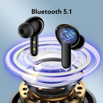 Qcy T13 True Wireless Earbuds Touch Control And 4 Enc Microphones Stereo Earphone In-Ear 40H Ultra-Long Battery Life / 7.2 Dynamic Driver / Bluetooth 5.1 - Black