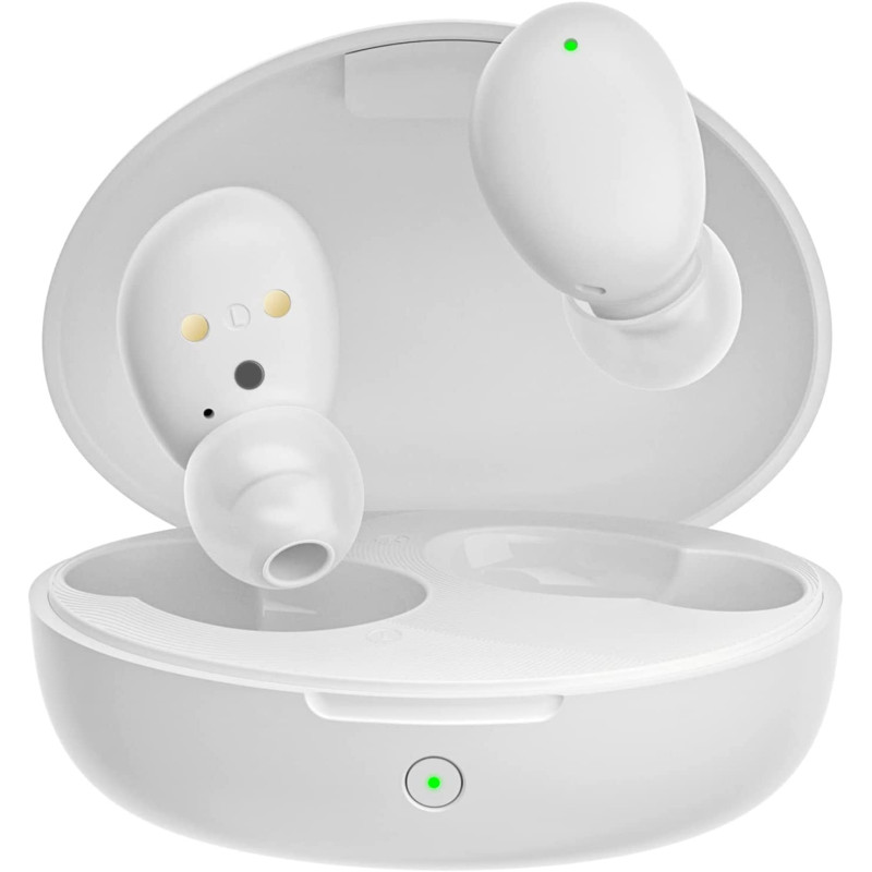 Qcy T16 True Wireless Earbuds With 4 Microphone & Cvc8.0 Noise Cancelling In-Ear Headphone Touch Control Ultra-Low Latency Type-C Fast Charge - White