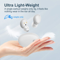 Qcy T16 True Wireless Earbuds With 4 Microphone & Cvc8.0 Noise Cancelling In-Ear Headphone Touch Control Ultra-Low Latency Type-C Fast Charge - White