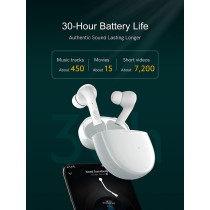 Qcy T18 Melobuds True Wireless Earbuds With Quad Microphone & Cvc8.0 Noise Cancelling Touch Control Low Latency Bluetooth 5.2 Aptx Voice - White